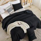 weigelia Full Size Comforter Sets Modern 3PCS Microfiber Black Comforter Full - Image 4