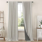 Black Out Linen Curtains 108 Inches Long by Pitalk