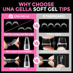 UNA GELLA Long Coffin Nail Tips: 216pcs Coffin Acrylic Fake Nails Full Cover - Image 6