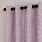 Amazon Basics Jacquard 2-Piece 100% Blackout Curtains, Living Room and Bedroom - Image 2