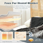 SNUGSUN Heated Throw Blanket Faux Fur & Sherpa, Safe Electric Blanket ETL & FCC - Image 2
