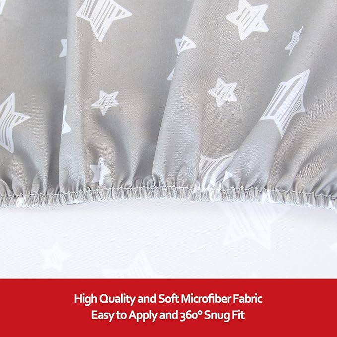 Pack and Play Sheets, 2 Pack Mini Crib Sheets, Stretchy Playard Fitted Sheet - Image 5