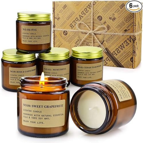 6 Pack Candles for Home Scented Aromatherapy Candle Gift Set for Women Soy Wax by Unknown