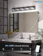 VOLISUN Modern 5-Light, 40-Inch Black Bathroom Vanity Light Fixtures Over Mirror - Image 3