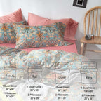 mixinni Vintage Style Garden Flower Duvet Cover Set - Image 4