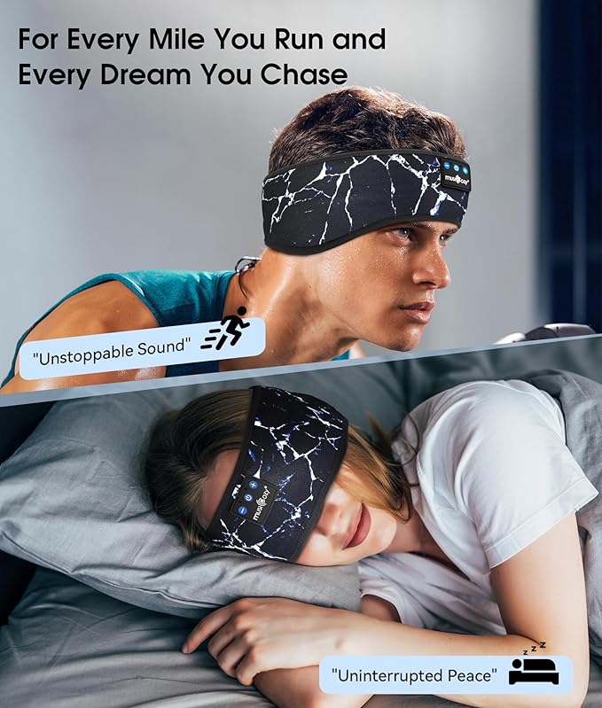 MUSICOZY Sleep Headphones Bluetooth 5.4 Headband, Wireless Earphones Music - Image 2