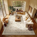 Washable 8x10 Area Rugs for Living Room, Boho Non-Slip Vintage Distress Large by Hedwior