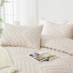 Andency Oversized King Comforter Set 120x98 Beige, Boho Oversize King Cream - Image 4