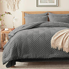 Zzlpp King Comforter Set 7 Pieces, Dark Grey Tufted Bed in a Bag by ZZLPP