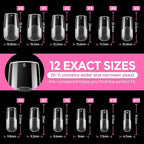 UNA GELLA Medium Square Nail Tips: 216pcs Square Press on Nails Pre-shape Clear - Image 8