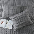 WDCOZY Dark Grey Quilt Twin Size Bedding Sets - Image 4