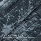 EVERGRACE Velvet Quilt Set King Size, Luxurious Soft Striped Channel Bedding Set - Image 4