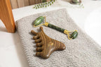 jade & timber Jade Roller & Green Sandalwood Gua Sha Set – Facial & Body - Image 3