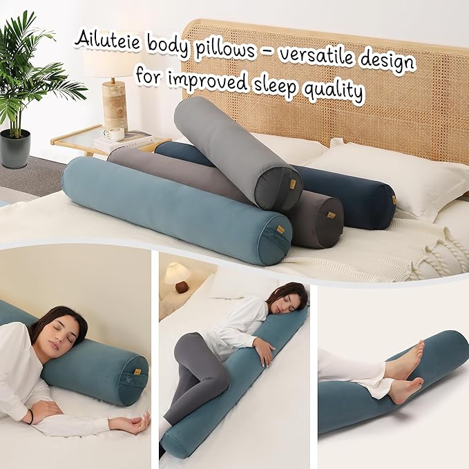 Long Round Body Pillow for Adults – Bolster Pillow for Bed, Cervical Roll Pillow - Image 6