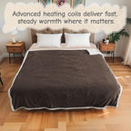 Electric Heated Blanket Queen Size 84"x90", Soft Flannel - Image 8