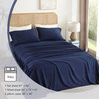 Full Sheet Set 4 Piece, Wrinkle Free, Oeko-Tex Certified Bedsheets，Navy Blue - Image 6