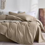 JELLYMONI 100% Washed Cotton Duvet Cover Twin – Soft, Breathable Linen-Look by JELLYMONI