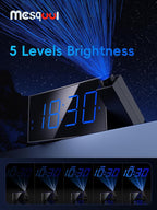 Mesqool Projection Alarm Clock, Loud Vibrating Alarm Clock - Image 4