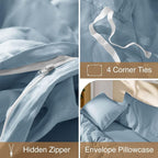 SONORO KATE 100% French Linen Duvet Cover King Size, Soft Breathable - Image 8