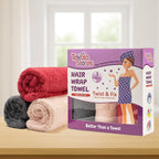 Textila 100% Cotton Hair Wrap Towels - Image 2