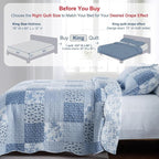 GOONE King Quilt Set 104"x90", Lightweight Washed Coverlet, Reversible Spring & - Image 7