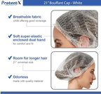 ProtectX 100-Pack White Disposable Hair Nets, Elastic Head Cover, Bouffant Caps - Image 4