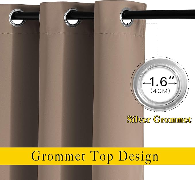 NICETOWN Blackout Sliding Door Curtains 2 Panels 102 inches Length - Image 3