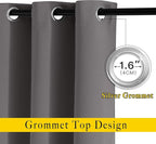 NICETOWN Bedroom Blackout Curtains 90 inch Length - Image 2