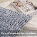 Aegero Pack of 2 Corduroy Decorative Throw Pillow Covers 18x18 Inch Soft - Image 2