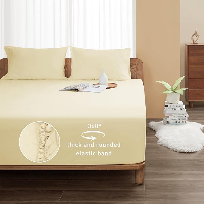 Sunflower Twin Fitted Sheet, 1-Piece Deep Pocket Fitted Bottom Sheet 15" - Image 2
