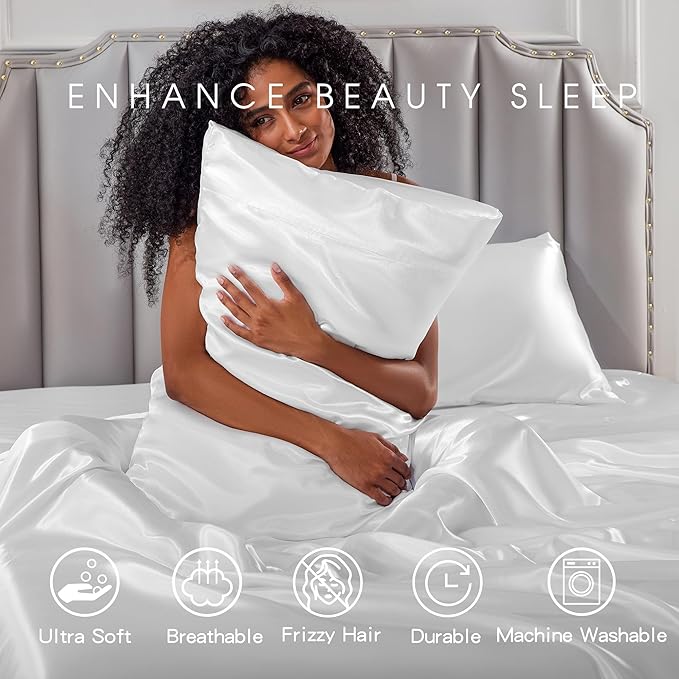FreshCulture Satin Sheets Twin XL Bed Set - Image 7