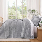 Andency Quilts Queen Size Grey, 3 Pieces Queen Quilt Bedding Set Boho - Image 7
