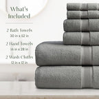Springtree Home Luxury Bamboo Rayon Bath Towel Set 6 Piece Set | 35% Bamboo - Image 2