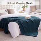 Knitted Weighted Blanket for Adult, No Beads Heavy Blanket 70” x 90'' 20lbs - Image 6
