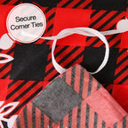 JSD Red Buffalo Plaid Snowflakes Duvet Cover Set Queen Size, 3 Piece Christmas - Image 4