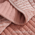 EverGrace Velvet Quilt Set Queen Size, Luxurious Soft Striped Channel Bedding - Image 5
