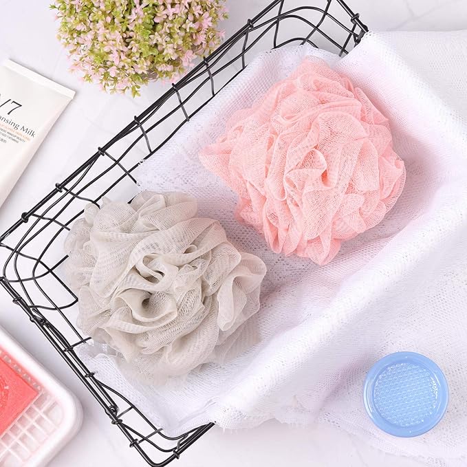 Pack of 4 Bath Sponges Shower Loofahs 60g Bath Exfoliating Sponge Shower Pouf - Image 6