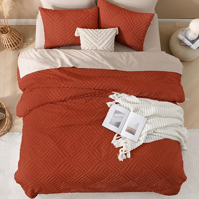 Andency Comforter King Size Set Burnt Orange, Terracotta Boho Fall Lightweight - Image 7