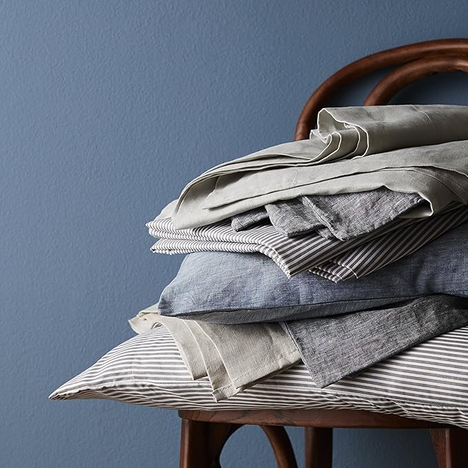 Queen Sheets Stripe Navy - Image 6