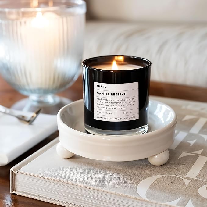 LUMELOOM Santal Reserve Luxury Scented Candles, 9oz Soy Wax Candles - Image 3