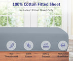 ROYALE LINENS 300 Thread Count 100% Long Staple Combed Cotton Fitted Sheet - Image 4