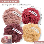 MTDLYICE Loofah Sponge XXL-100g 4 Pack, Bath Sponge Soft Mesh Shower Puff Loofah - Image 3