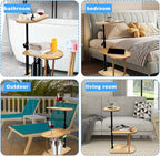 3 Layer Bath Tub Tray Table Liftable Freestanding Bamboo Bath Tray Caddy - Image 6