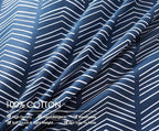 SLEEPBELLA Navy and White Duvet Cover Set, 100% Cotton Bedding, Chevron - Image 5