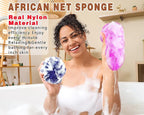 2 Pack African Net Sponge Exfoliating Body Scrubber Bath Sponge - Image 3