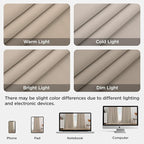 Joydeco Light Beige 100% Blackout Curtains 90 Inch 2 Panels, Luxury Thermal - Image 7