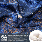 MANSPHIL King Real Mulberry Silk Pillowcase 2 Pack Blue Starry Sky, 6A Grade 22 - Image 2