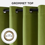 Joydeco Moss Green 100% Blackout Curtains 90 Inch 2 Panels, Luxury Thermal - Image 3