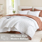 Comfort Spaces Queen Quilt Set Modern Reversible Diamond Coverlet Queen Bedding - Image 2