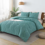 Andency Grayish Teal Comforter Set Full Size, Boho Soft Warm Bedding Comforter - Image 6